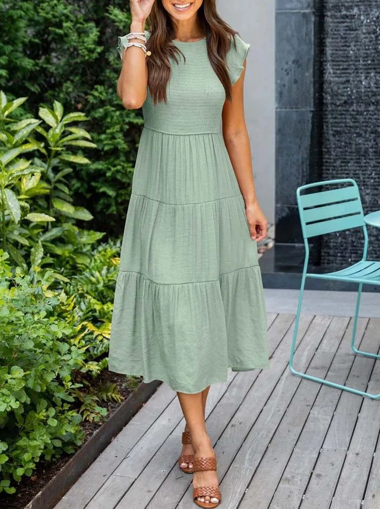 Ruby | Elegantes und fließendes Midikleid in A-Linie für Frauen