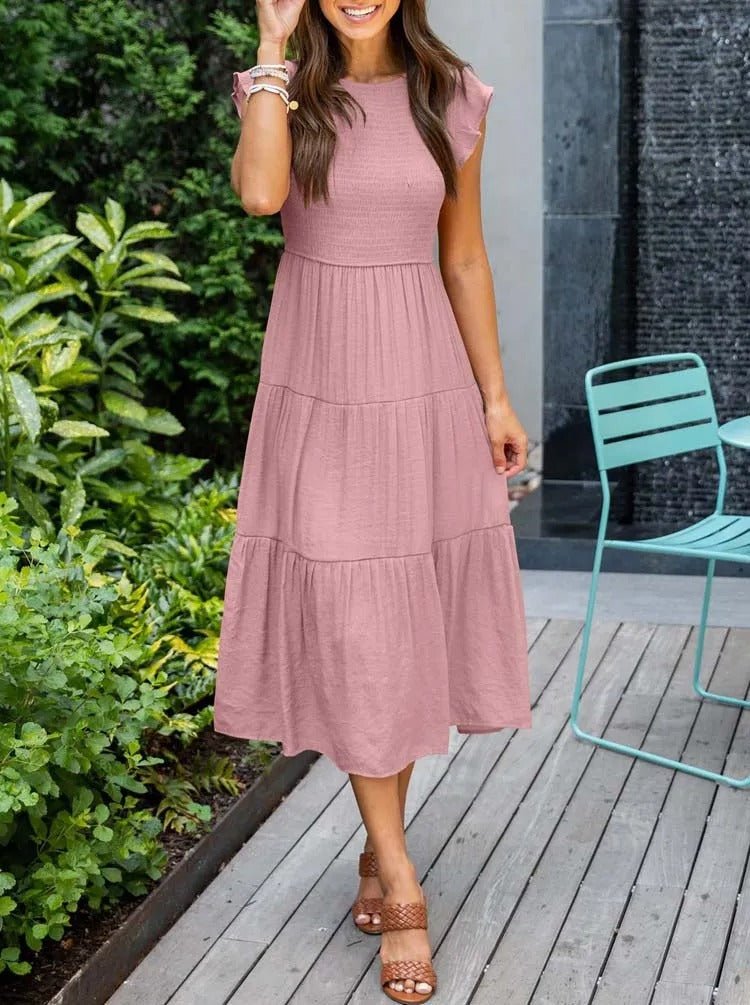 Ruby | Elegantes und fließendes Midikleid in A-Linie für Frauen