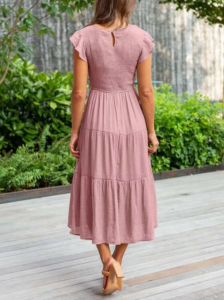 Ruby | Elegantes und fließendes Midikleid in A-Linie für Frauen