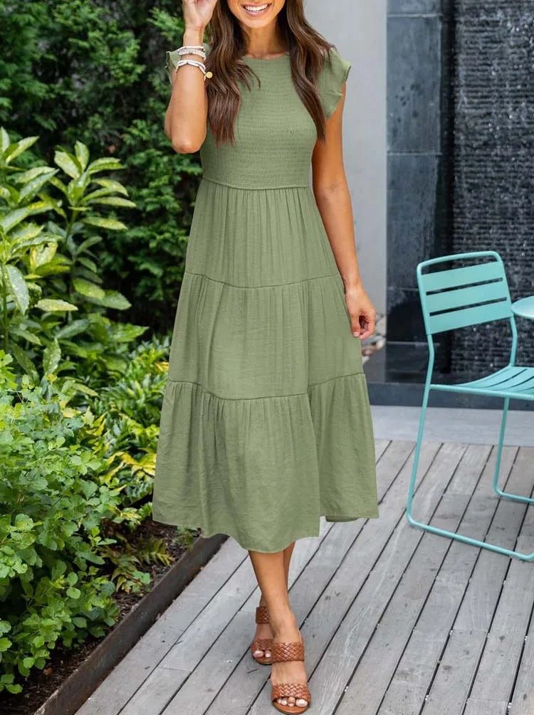 Ruby | Elegantes und fließendes Midikleid in A-Linie für Frauen