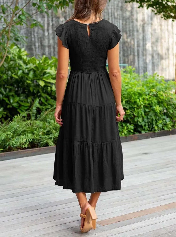 Ruby | Elegantes und fließendes Midikleid in A-Linie für Frauen