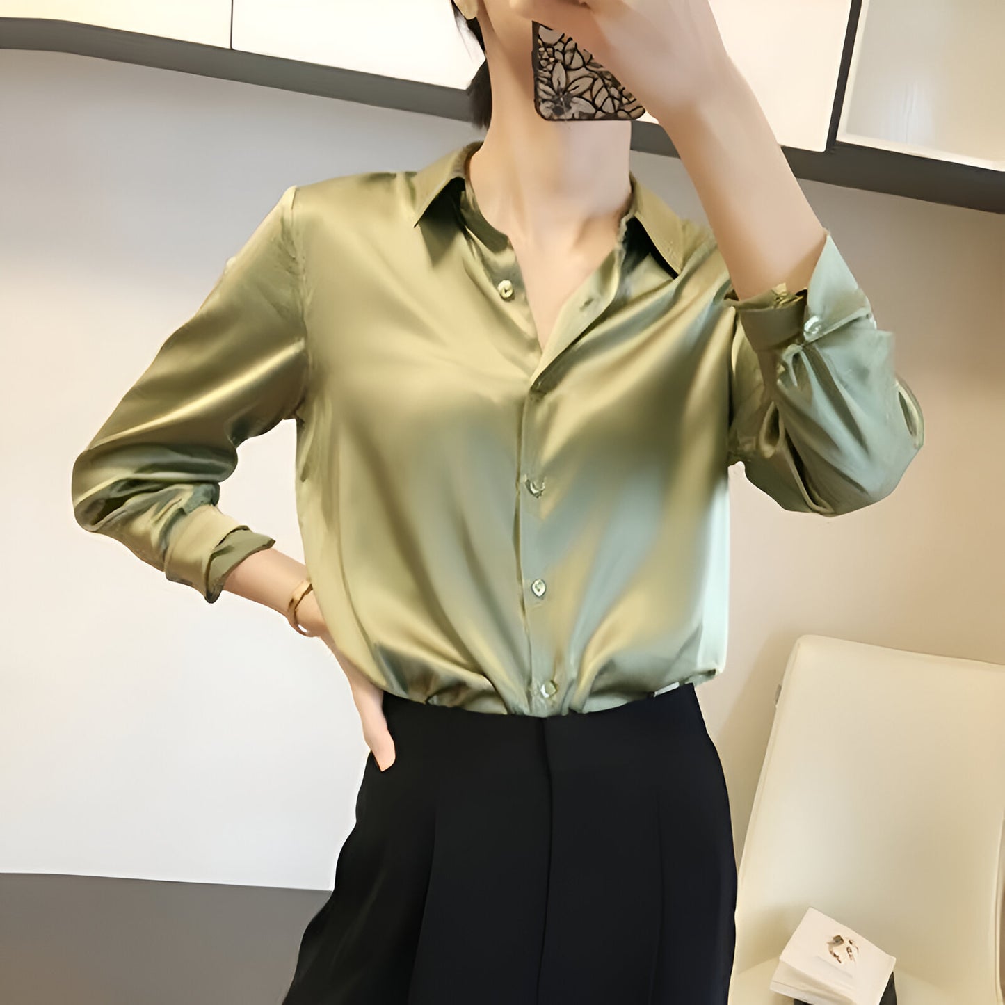 Adin | Elegante Satinbluse