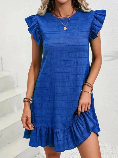 Madelyn - Texturiertes Minikleid mit Volantärmeln
