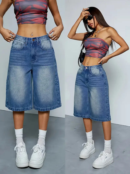Laura | Mühelos schicke High-Waisted Denim-Shorts
