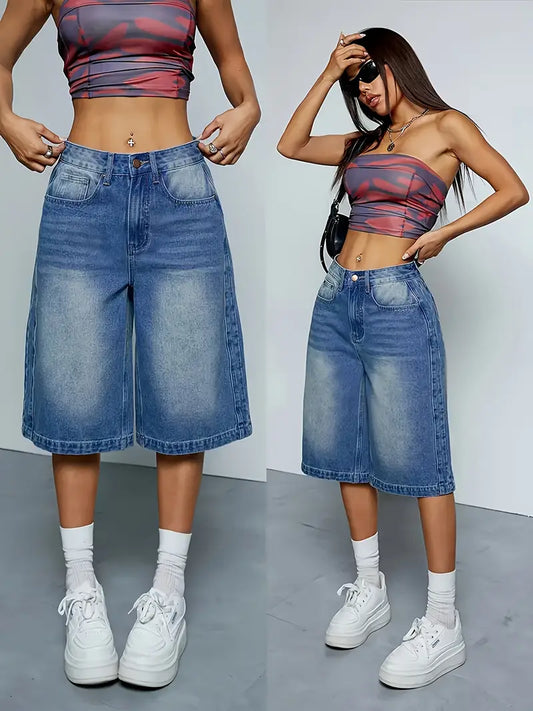 Laura | Mühelos schicke High-Waisted Denim-Shorts