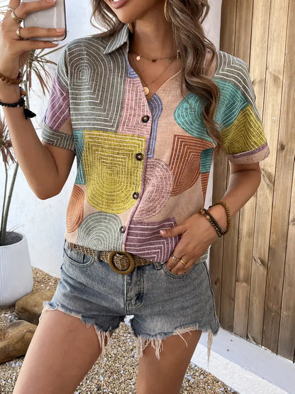 Sophia |  Lässige Bluse mit Knopfleiste