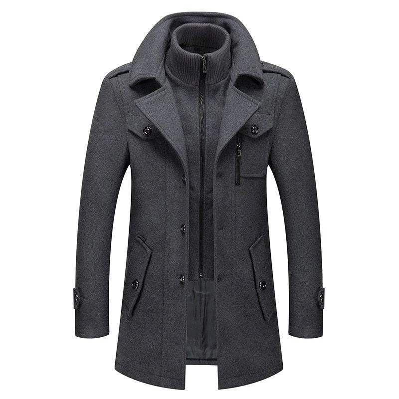 Modische Jacke mit doppeltem Kragen für Männer