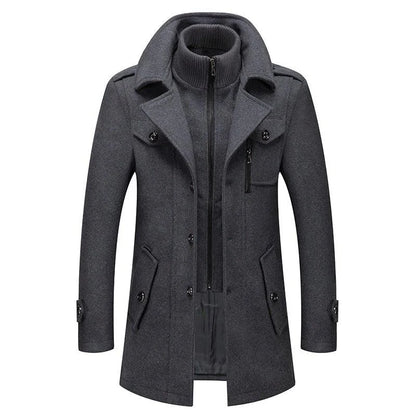 Modische Jacke mit doppeltem Kragen für Männer