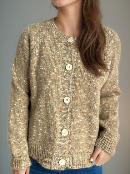 Callie - Eleganter Cardigan mit langen Ärmeln und melierten Knöpfen