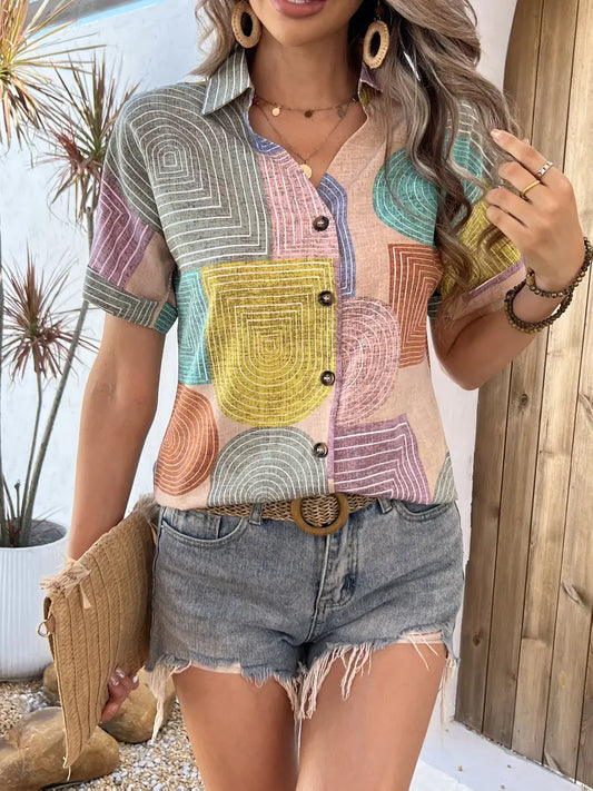 Sophia |  Lässige Bluse mit Knopfleiste