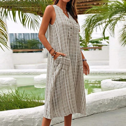 Beatrice | Elegantes Maxikleid mit Seitentaschen