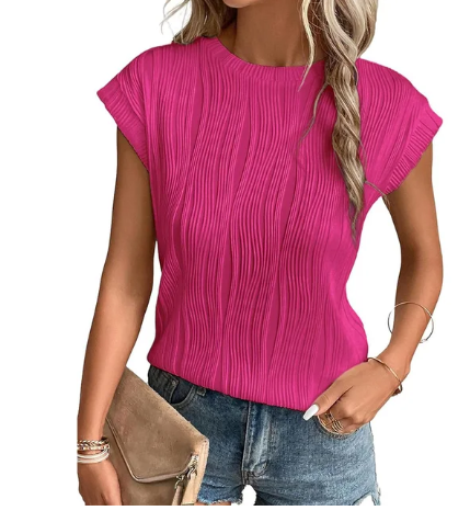 Leonora - Texturierte kurzärmelige Oberteile für Damen