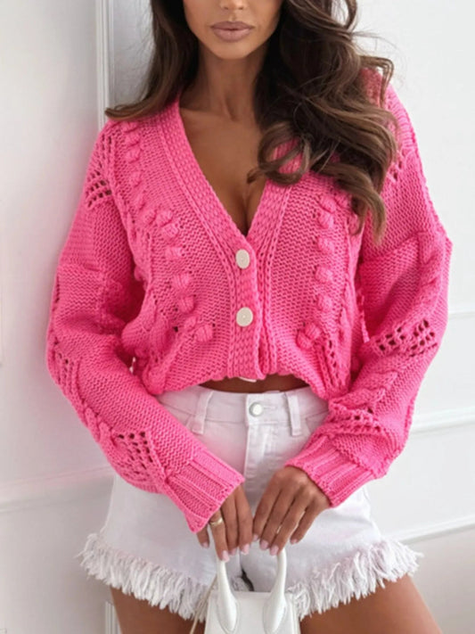 Edlyn - Bequemer, weicher Cardigan mit Knöpfen und V-Ausschnitt