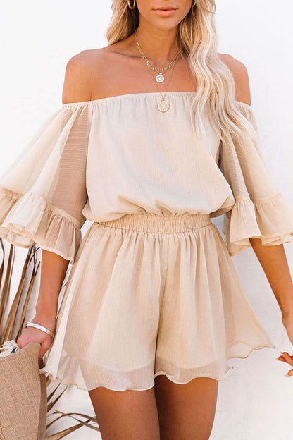 Giselle - Eleganter Jumpsuit mit ausgestellten Ärmeln und schulterfreiem Schnitt