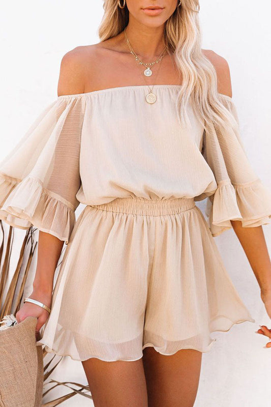 Giselle - Eleganter Jumpsuit mit ausgestellten Ärmeln und schulterfreiem Schnitt