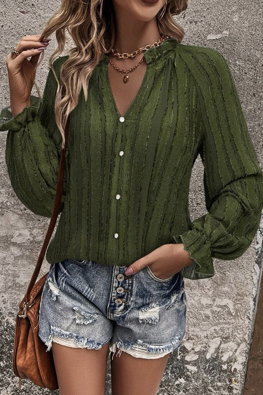 Jaslyn - Elegante Langarmbluse mit Knöpfen