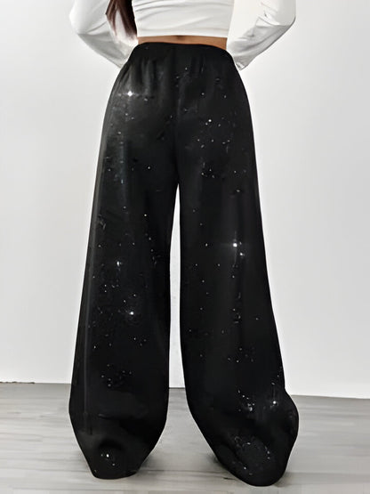 Angela | Women'S Casual Starry Galaxy Print Weite Hosenbeine