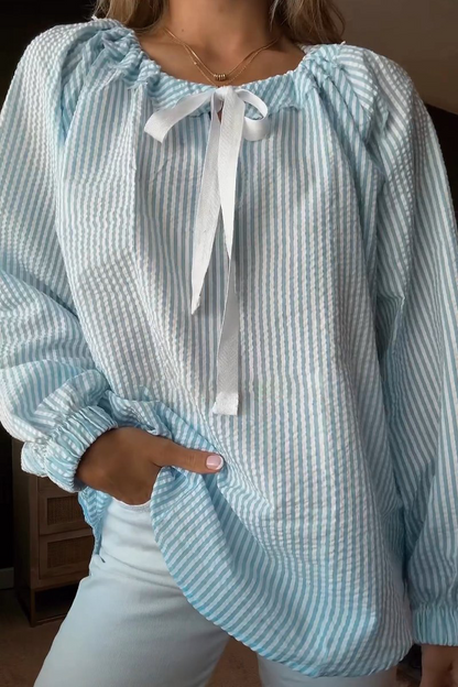 Loisa - Lässige gestreifte Langarmbluse