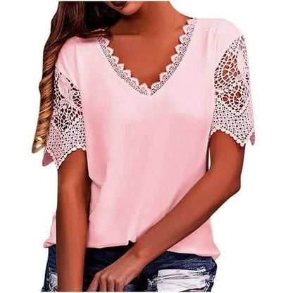 Gyn - Vintage Mode Spitze Trendy Damen T-Shirts