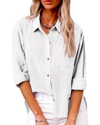 Zuki – Bluse aus Baumwolle und Leinen