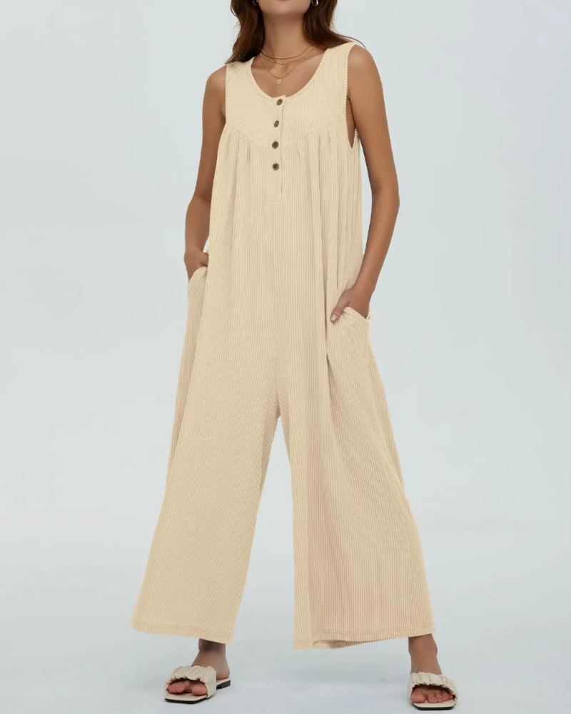 Laura - Lässiger ärmelloser Jumpsuit mit weitem Bein