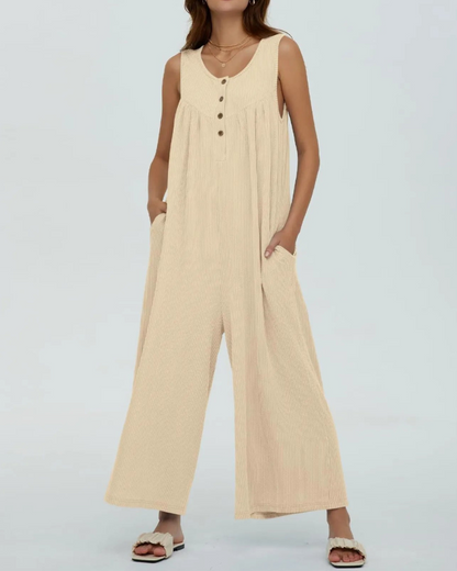 Laura - Lässiger ärmelloser Jumpsuit mit weitem Bein