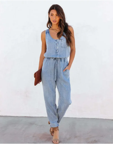 Aiza - 2023 Frühling Sommer Newcomer Damen Denim Jumpsuit