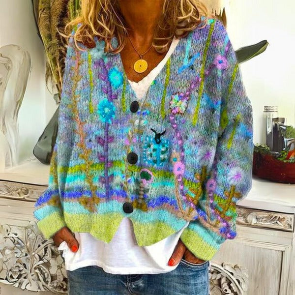 Eléa - Pullover für Damen mit Blumenmuster