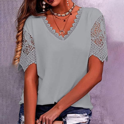 Gyn - Vintage Mode Spitze Trendy Damen T-Shirts