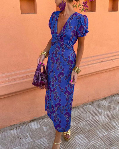 Naomi | Elegantes Maxikleid mit Puffärmeln für Frauen
