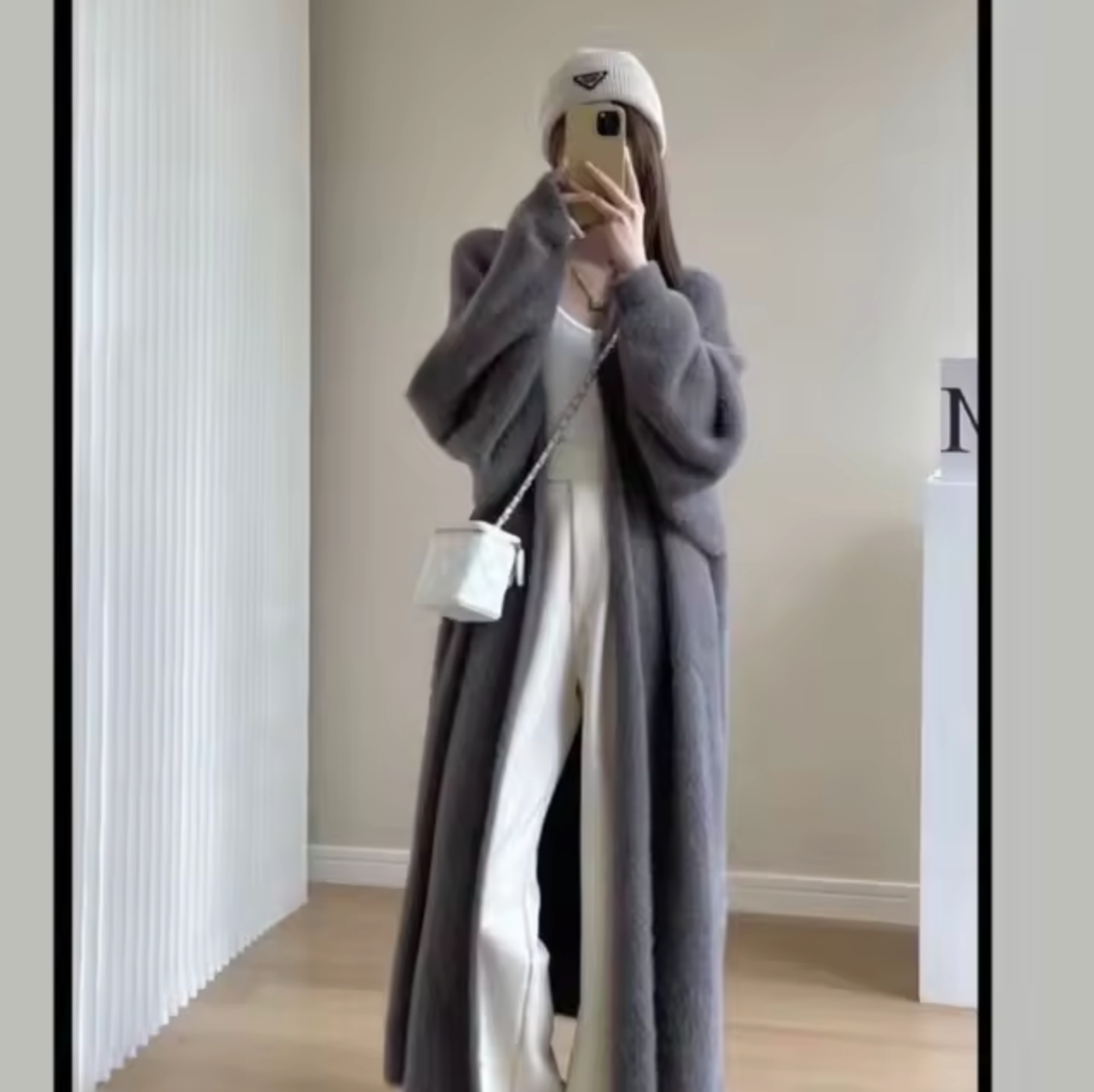 Yassi – Lange Strickjacke aus Kaschmir