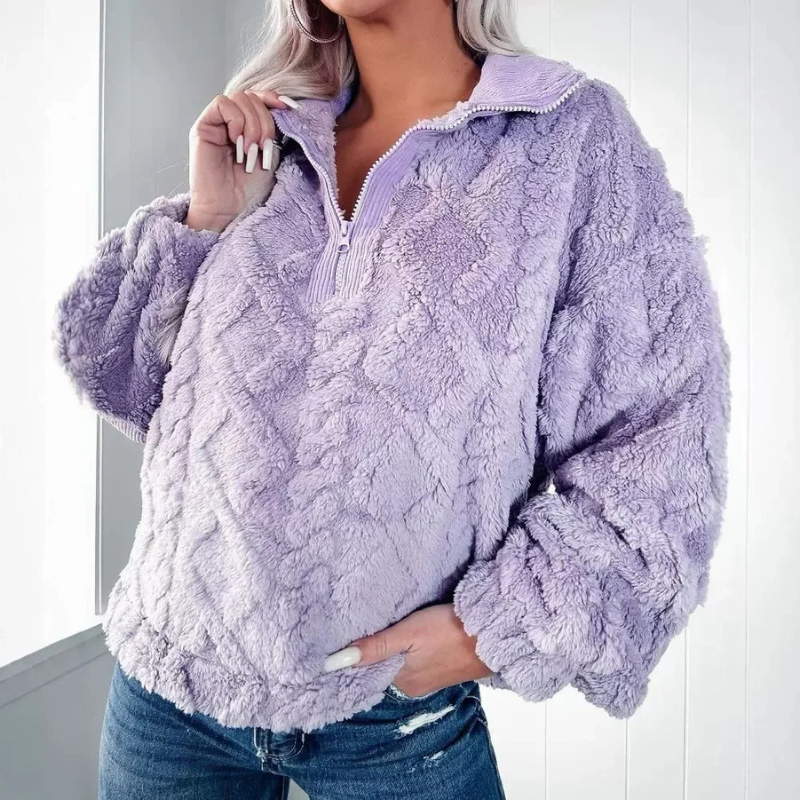 Jamila - Eleganter Oversize-Fleecepullover mit warmer Polsterung