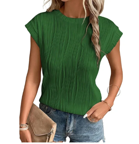 Leonora - Texturierte kurzärmelige Oberteile für Damen