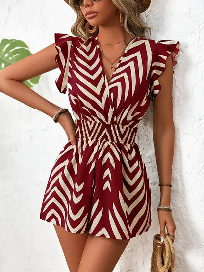 Luna | Elegantes Hemdkleid mit V-Ausschnitt und Querfrontendruck für Damen