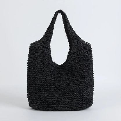 Marlene | Elegante Stroh Strandtasche