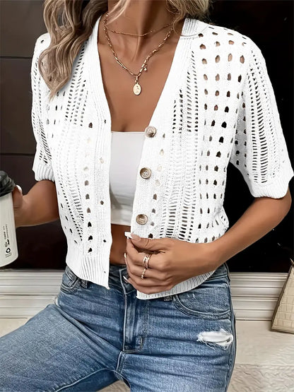Mona | Vielseitiger Komfort, elegante Strickjacke mit V-Ausschnitt für Frauen