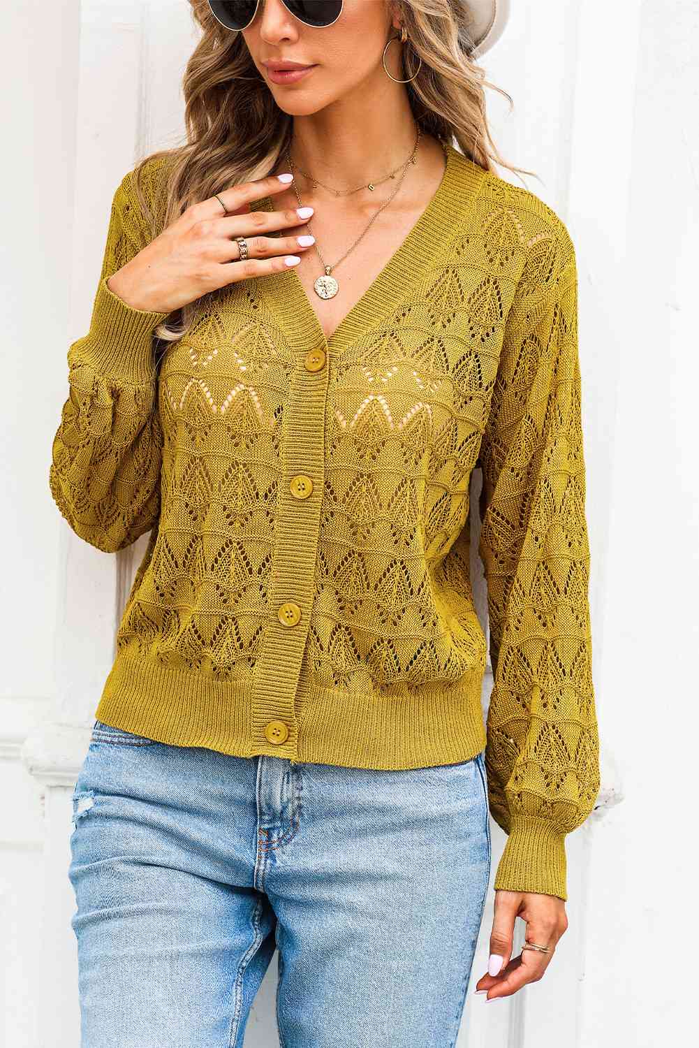 Noemi - Schicker und lässiger Strick-Cardigan mit V-Ausschnitt