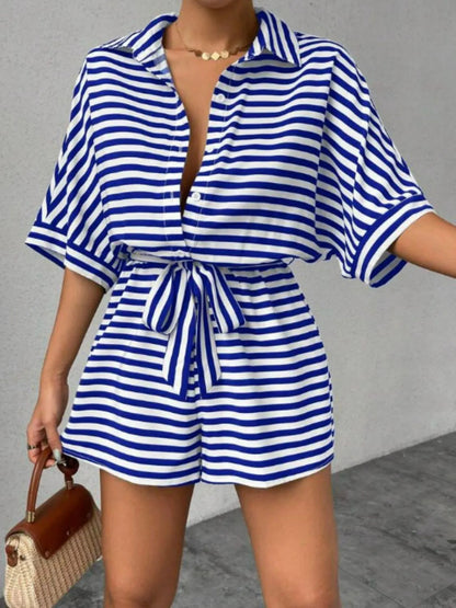 Patricia - Eleganter Jumpsuit mit halblangen Ärmeln und Taillengürtel