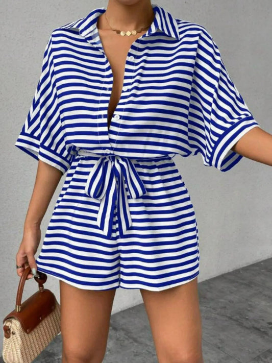 Patricia - Eleganter Jumpsuit mit halblangen Ärmeln und Taillengürtel