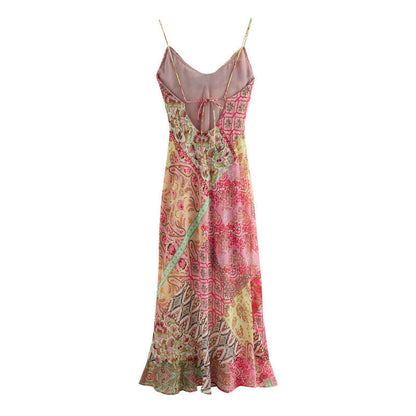 Juliet | Patchwork rückenfreies Kleid für Frauen