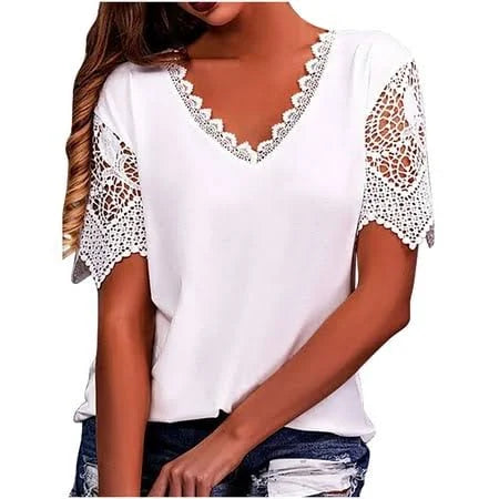 Gyn - Vintage Mode Spitze Trendy Damen T-Shirts