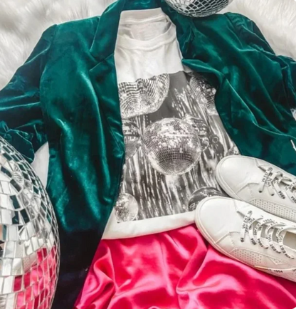 Verena - Vintage Ästhetik Disco Ball T-Shirts Frauen