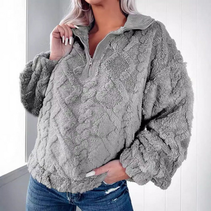 Jamila - Eleganter Oversize-Fleecepullover mit warmer Polsterung