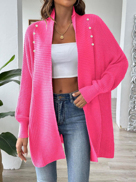 Clarice - Elegante, lockere Strickjacke mit langen Ärmeln und offener Vorderseite