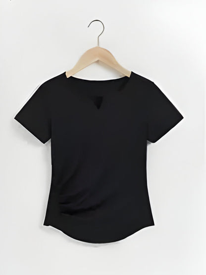 Ashley | Kurzärmeliges Yoga T-Shirt mit V-Ausschnitt für Frauen