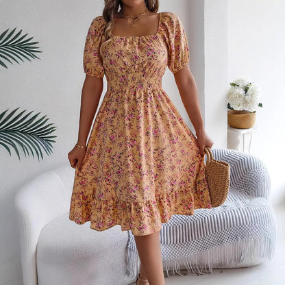 Ella | Feminines Blumenkleid mit Puffärmeln