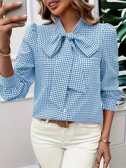 Mariel | Elegante Karobluse mit Schleifendetail