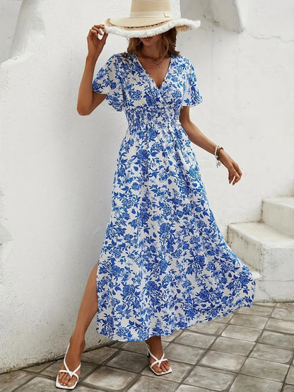 Camila | Elegantes Maxikleid mit floralem Muster