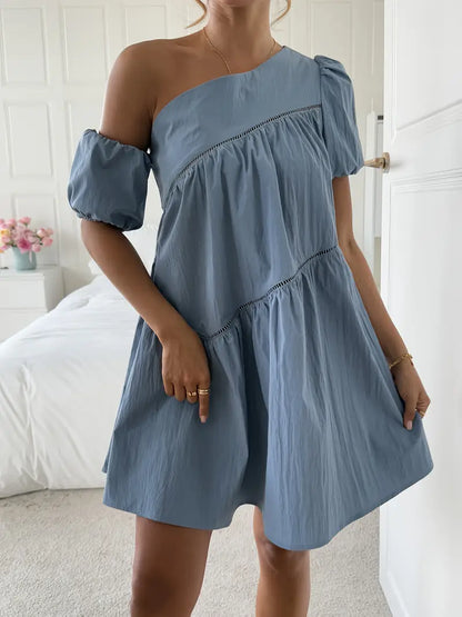Saoirse | Elegantes schulterfreies Rüschenkleid für Damen