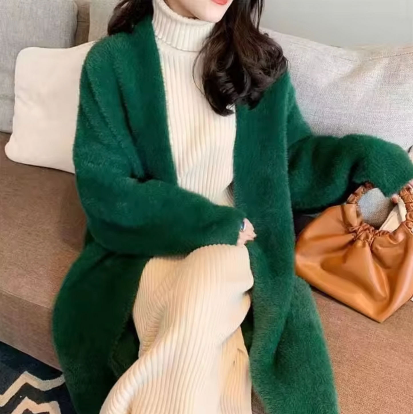 Yassi – Lange Strickjacke aus Kaschmir